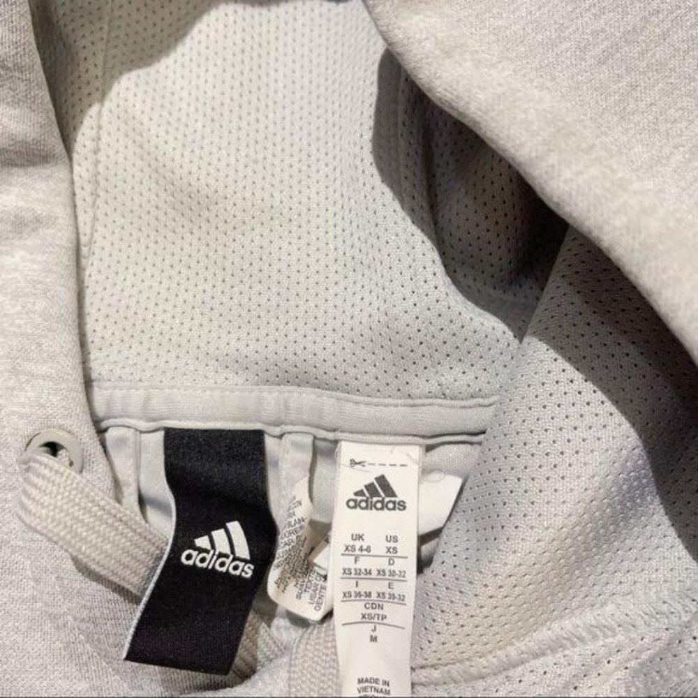 Adidas Hoodie Gray Pull Over Gold Foil Logo - Picture 4 of 8